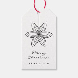 Aangepaste kleuren Merry Xmas moderne bloemen Cadeaulabel