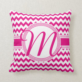 Aangepaste kleuren met kromme monogram, warm roze  kussen
