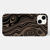 Aangepaste kleuren Modern Black en Brown Art Waves Case-Mate iPhone Case (Achterkant (horizontaal))
