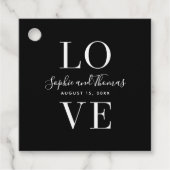Aangepaste kleuren Modern Elegant Love Wedding Bedankjes Labels (Voorkant)