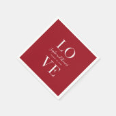Aangepaste kleuren Modern Elegant Love Wedding Servet (Hoek)