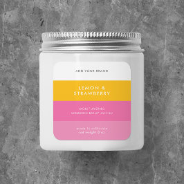 Aangepaste kleuren Modern kleurblok productlabel Vierkante Sticker