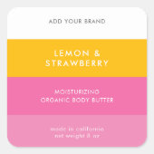 Aangepaste kleuren Modern kleurblok productlabel Vierkante Sticker (Voorkant)