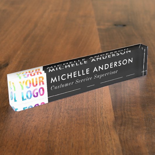 Aangepaste kleuren Modern minimalistische zakelijk Naambordje (Zijkant)