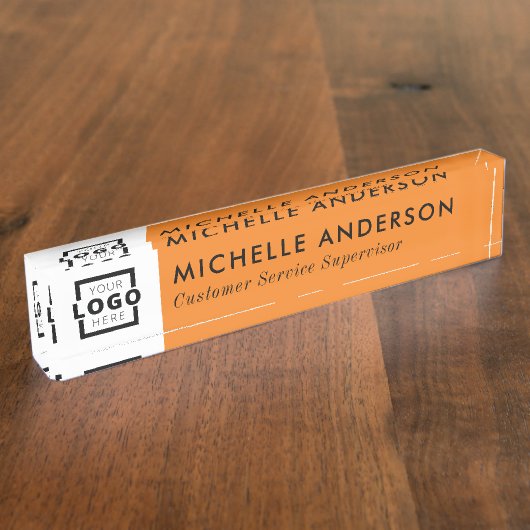 Aangepaste kleuren Modern minimalistische zakelijk Naambordje (Zijkant)