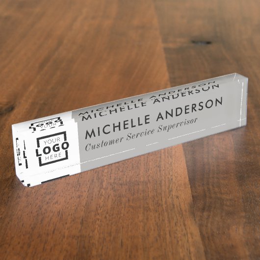 Aangepaste kleuren Modern minimalistische zakelijk Naambordje (Zijkant)