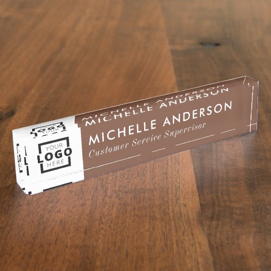 Aangepaste kleuren Modern minimalistische zakelijk Naambordje (Zijkant)