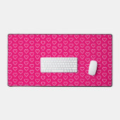 Aangepaste kleuren Modern roze harten ontwerp Bureaumat (Keyboard & Muis)