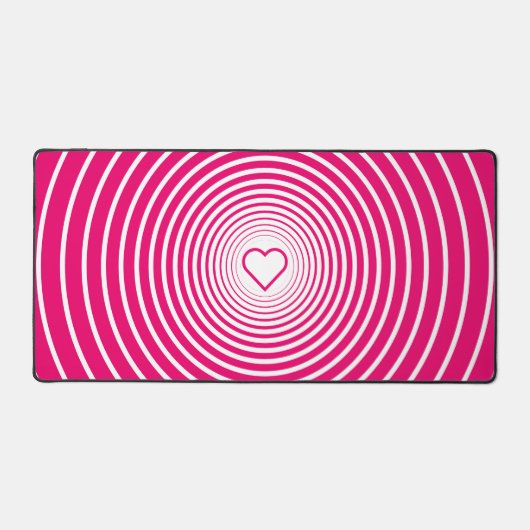 Aangepaste kleuren Modern roze ontwerp met hart Bureaumat (Voorkant)