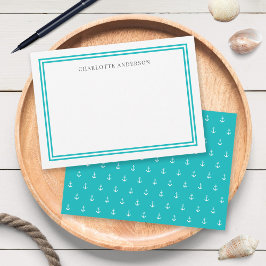 Aangepaste kleuren Moderne klassieke grenzen Witte Notitiekaartje