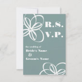 Aangepaste kleuren moderne RSVP-bruiloft met bloem RSVP Kaartje (Voorkant)