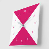 Aangepaste kleuren moderne wandklok - wit en roze (Hoek)