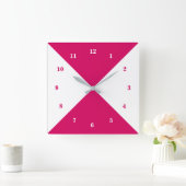Aangepaste kleuren moderne wandklok - wit en roze (Huis)