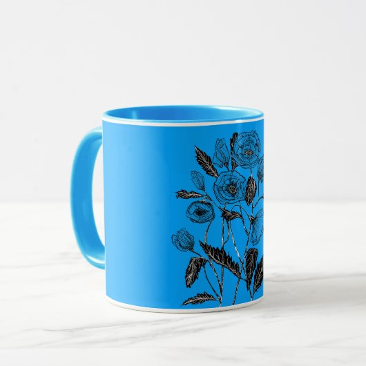Aangepaste kleuren Mok met papaverbloemen Kunstsch (Voorkant links)