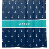 Aangepaste kleuren Nautisch anker toevoegen Douchegordijn (Voorkant)