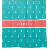 Aangepaste kleuren Nautisch anker toevoegen Douchegordijn (Voorkant)