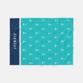 Aangepaste kleuren Nautisch anker toevoegen Fleece Deken (Voorkant (Horizontaal))