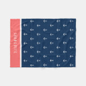Aangepaste kleuren Nautisch anker toevoegen Fleece Deken (Voorkant (Horizontaal))