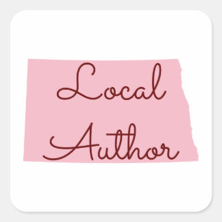 Aangepaste kleuren North Dakota lokale auteur Vierkante Sticker