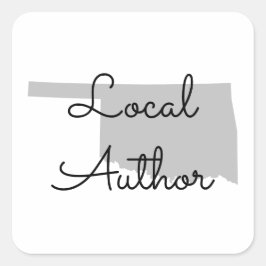 Aangepaste kleuren Oklahoma lokale auteur Vierkante Sticker