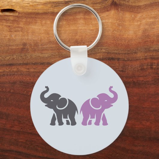 Aangepaste KLEUREN Olifant Sleutelhangers (Voorkant)