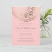 Aangepaste kleuren Quinceañera-uitnodigingen Gold  Kaart (Staand voorkant)