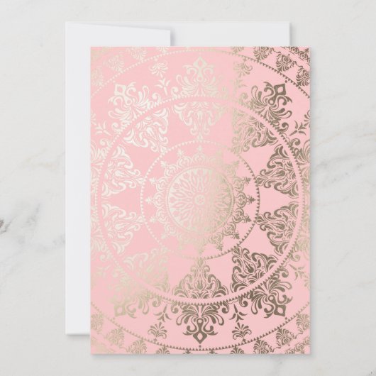 Aangepaste kleuren Quinceañera-uitnodigingen Gold  Kaart (Achterkant)