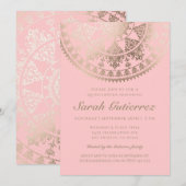 Aangepaste kleuren Quinceañera-uitnodigingen Gold  Kaart (Voorkant / Achterkant)