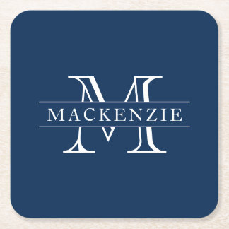 Aangepaste Kleuren Rand Balk Familienaam Monogram Kartonnen Onderzetters