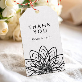 Aangepaste kleuren retro minimalistische bloemen cadeaulabel