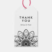 Aangepaste kleuren retro minimalistische bloemen cadeaulabel (Voorkant)