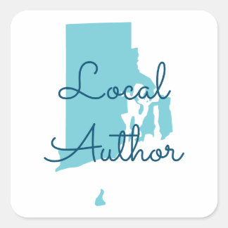 Aangepaste kleuren Rhode Island lokale auteur Vierkante Sticker