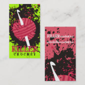 Aangepaste kleuren-rode garens explosie haakhaak visitekaartje (Voorkant / Achterkant)