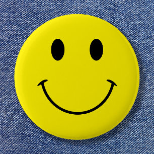 Aangepaste kleuren Schattige Retro Smile Ronde Button 5,7 Cm
