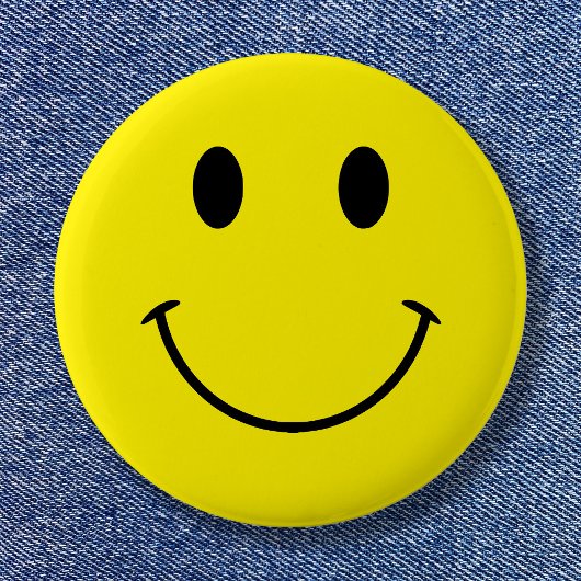 Aangepaste kleuren Schattige Retro Smile Ronde Button 5,7 Cm