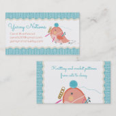 Aangepaste kleuren schattige vogelbreien met haakj visitekaartje (Voorkant / Achterkant)