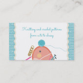 Aangepaste kleuren schattige vogelbreien met haakj visitekaartje (Achterkant)