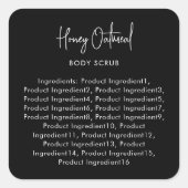 Aangepaste kleuren Script Minimalist Ingredients L Vierkante Sticker (Voorkant)