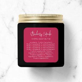 Aangepaste kleuren Script Minimalist Ingredients L Vierkante Sticker