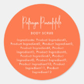 Aangepaste kleuren Script Minimalistische ingredië Ronde Sticker (Voorkant)