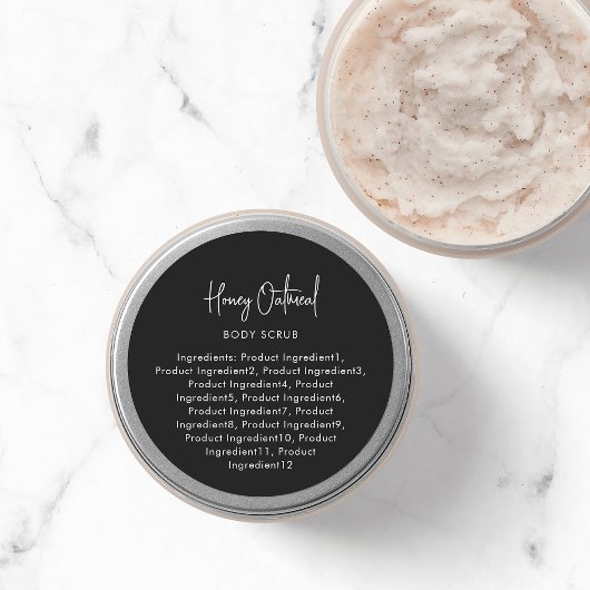 Aangepaste Kleuren Script Minimalistische Ingredië Ronde Sticker