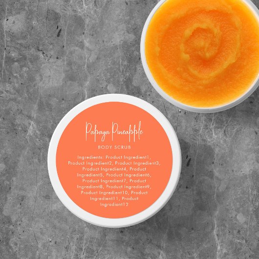 Aangepaste kleuren Script Minimalistische ingredië Ronde Sticker