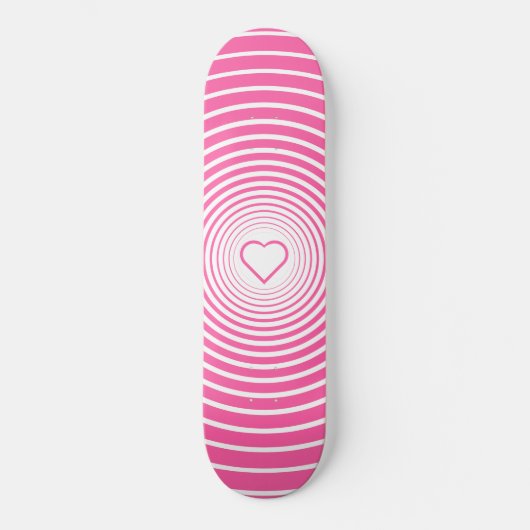 Aangepaste kleuren skateboard - Heart Love - Roze (Voorkant)