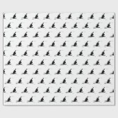 Aangepaste kleuren sneeuwskier Silhouette Cadeaupapier (Vlak)