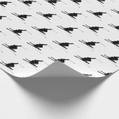 Aangepaste kleuren sneeuwskier Silhouette Cadeaupapier (Hoek)