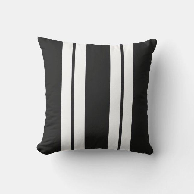 Aangepaste kleuren Stripe Black en White Buitenkussen (Voorkant)