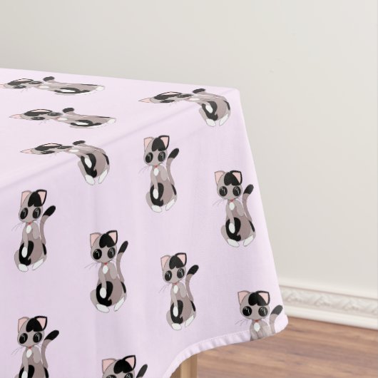 Aangepaste kleuren tablet met roze katten tafelkleed (Voorbeeld)