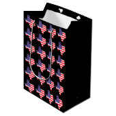 Aangepaste kleuren Texas USA American Flag Stars/S Medium Cadeauzakje (Voorkant Gekanteld)