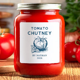 Aangepaste kleuren tomatenchutney vierkante sticker