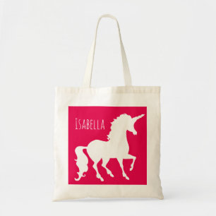 Aangepaste kleuren Unicorn Silhouette Kinder Tote Bag